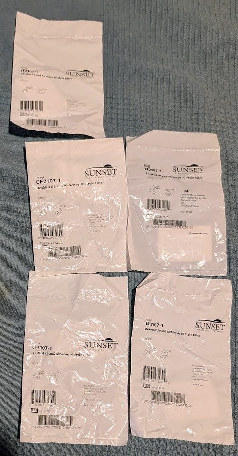 CF2107-1 filters for ResMed S9 and AirSense 10, lot of 5
